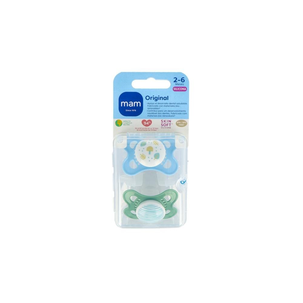 Chupete Mam Original Sili Fisio 0-6 M 2 Un Azul