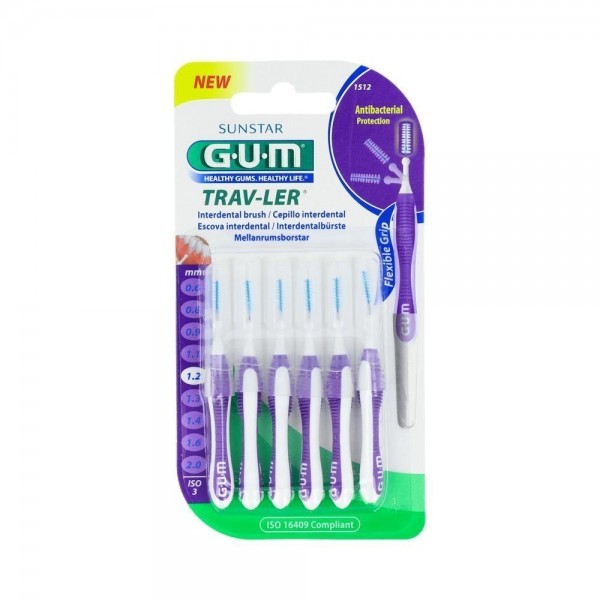 Cepillo Interdental Gum Trav-Ler 1512 1,2Mm Lila 6 U
