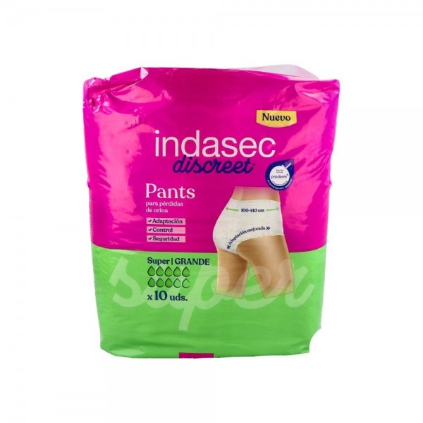 Indasec Discreet Pant Super Talla Grande Bolsa 10...