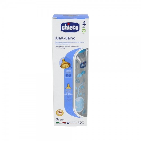 Biberon Chicco Wb Pp Azul Caucho F Rapido 4M+ 330 Ml