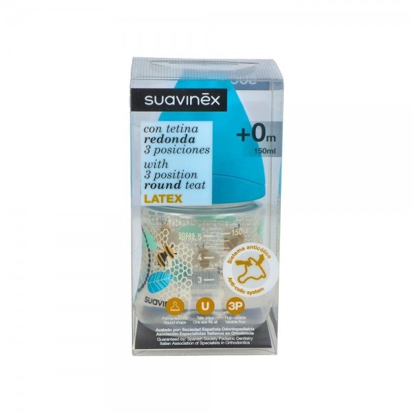 Biberon Suavinex B/Ancha Redon Latex 3 Posi T/U +0 M 150 Ml