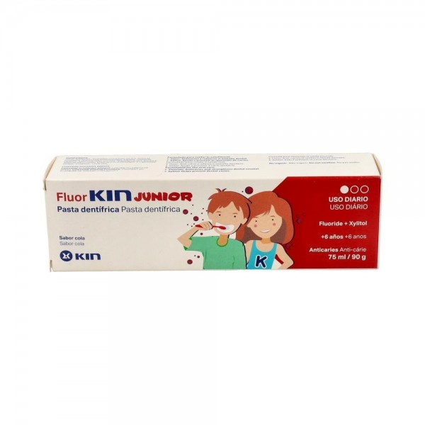 Fluor Kin Junior Cola Pasta Dental Infantil 6-12 Años 75 Ml