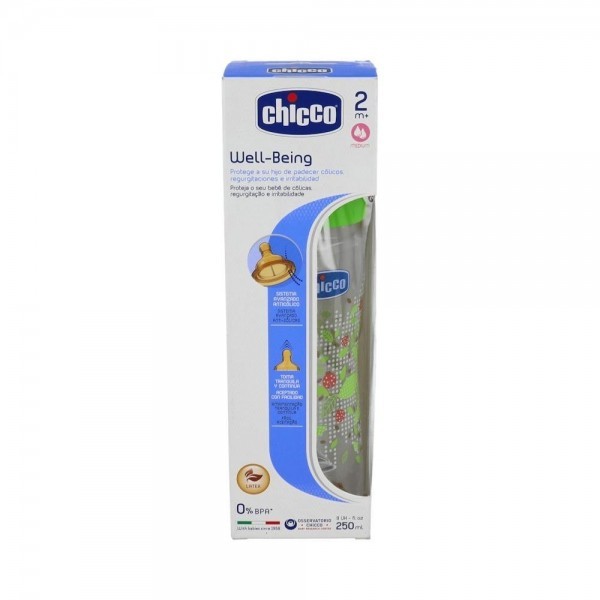 Biberon Chicco Wb Verde Caucho F Medio 2M+ 250 Ml