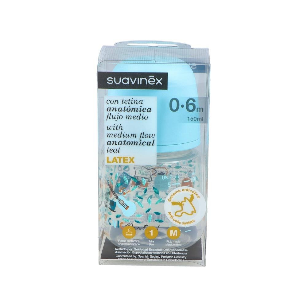 Biberon Suavinex B/Ancha Anat Latex Flujo M T/1...
