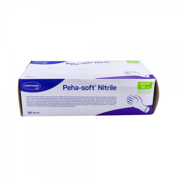 Guantes Peha-Soft Nitrilo Azul T/M 7-8 100 Un S/Polvo