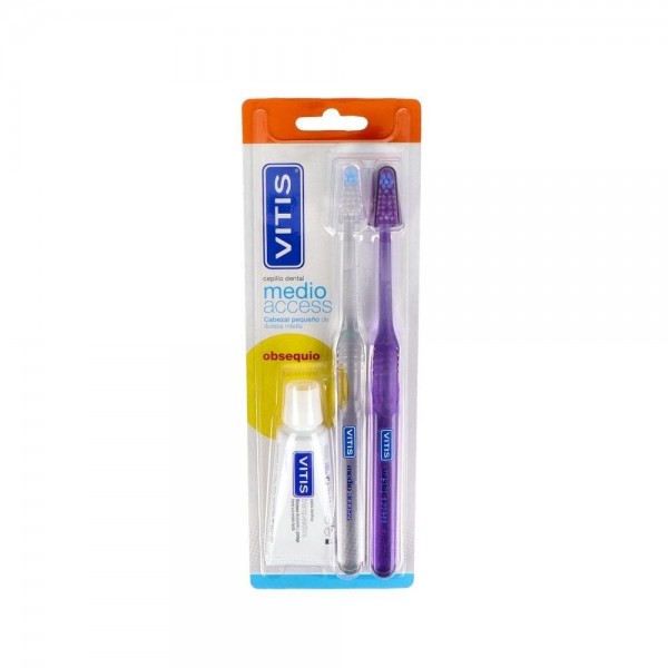 Vitis Pack Cepillo Duplo Medio Access+Blanq 15 Ml