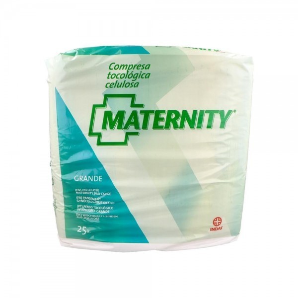 Maternity Bolsa 25 Compresas Tocológicas Celulosa Grande Anatómica