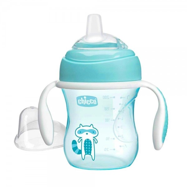 Vaso Chicco Transicion Asas Boq Suave Sili +4 M 150 Ml Azul
