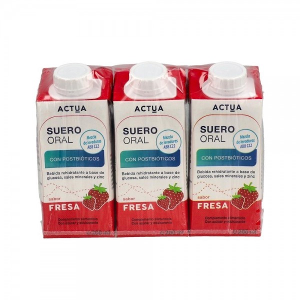 Actua Suero Oral Fresa 3X200 Ml