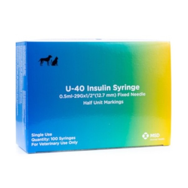 Jeringa insulina 40 U.I 0.5 ml (12.7MM) y Aguja (100 UdS) MSD